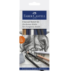 Set 7 bucati carbune pentru desen Faber-Castell