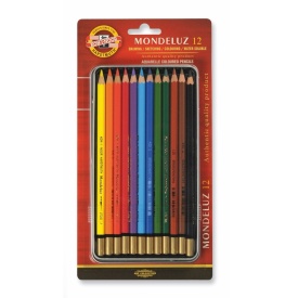 Set Aquarell MONDELUZ in cutie metalica, 12 culori, K3722-12BL