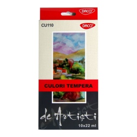 Tempera set 10 culori, 22ml, Daco CU110