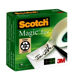 Bandă adezivă 19 mm x 33 m invizibilă Magic 3M