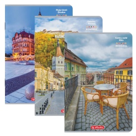 Caiet A4 100file, dictando, 70g/mp, Herlitz motiv Romania