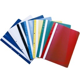 Dosar plastic PP cu sina, cu gauri, 10 buc/set, Optima