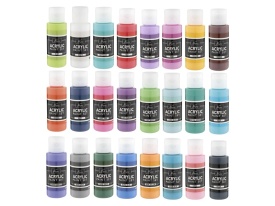 Set 24 culori acrilice Grafix, 59ml, si 12 pensule diferite - Img 2