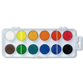 Acuarele GIRAFA 12 culori, pastila 22.5mm, baza dreptunghiulara