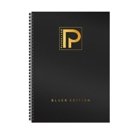 Caiet A4 Paperland cu spira, 96 file, 70g, matematica, Black Edition
