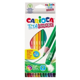 Creioane color cu guma Tita Erasable Carioca, 12/set