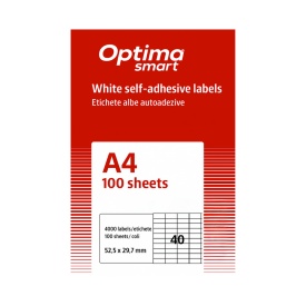 Etichete autoadezive albe, colturi drepte , Optima Smart - Img 9