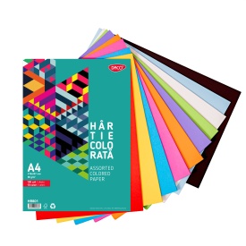 Hartie colorata A4, 80g/mp, 10culori, 100coli, Daco HR801