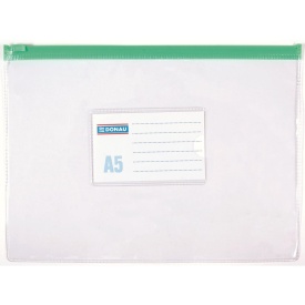 Plic plastic cu fermoar zip A5, 170 microni, transparent, Donau