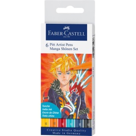 Set 6 linere Pitt Artist, Manga Shonen, Faber-Castell 167157