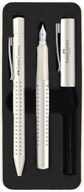 Set stilou+pix Faber Castell Grip 2010 alb cocos
