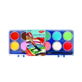 Acuarele Daco 12 culori, pastila 30mm, cu pensula inclusa, AR120