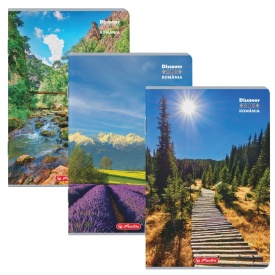 Caiet A4 100file, matematica, 70g/mp, Herlitz motiv Romania