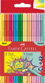 Carioca Faber Castell 10/set cu grip, pastel si neon