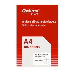 Etichete autoadezive albe, colturi drepte , Optima Smart - Img 6
