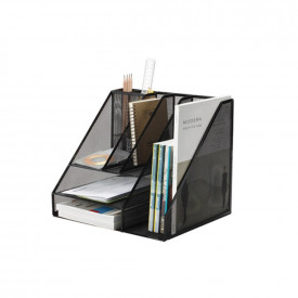 Organizer metalic Mesh, tavite+suporti de reviste, 7 compartimente, Q-Connect