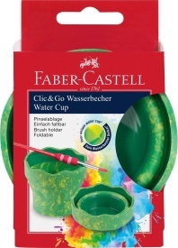 Pahar apa pentru pictura Dinozauri Click&Go, Faber-Castell, verde marmorat