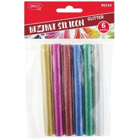 Rezerve silicon glitter 11mm, 6/set, Daco RS210