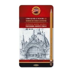 Set 12 creioane grafit Koh-I-Noor Arta 8B-2H, K1502 - Img 1