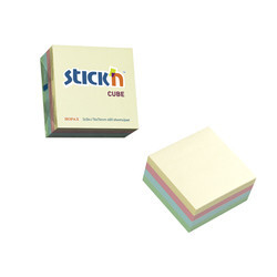 Cub notes autoadeziv 76x76 mm, 400 file, Stick'n - 5 culori pastel