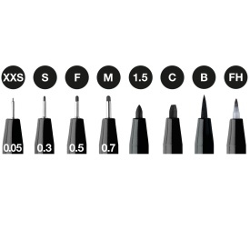 Set 8 linere negre Pitt Artist Pen, Faber-Castell 167155 - Img 2
