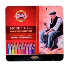 Set Aquarell MONDELUZ in cutie metalica, 48 culori, K3726-48