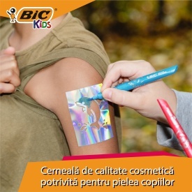 Tatuaje temporare Bic Kids, set de 5 markere+10 sabloane - Img 3
