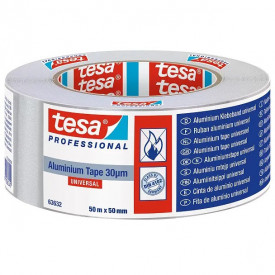 Bandă adeziva de aluminiu 50mm x 50m, Tesa 63632, cu liner - folie de 30μ