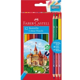 Creioane color Faber-Castell 12+3/set