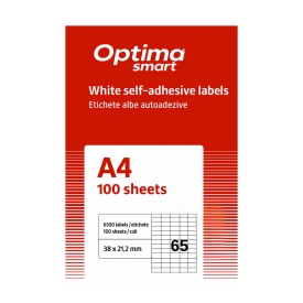 Etichete autoadezive albe, colturi drepte , Optima Smart - Img 10
