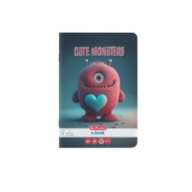 Set 10 caiete A5, 48file, dictando, Herlitz motiv Cute Monster - Img 1