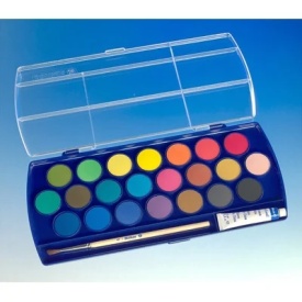 Acuarele 22 culori+1 tub cu alb de zinc, pastila 30mm, pensula inclusa, Pelikan - Img 3
