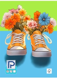 Caiet A4, 60file, dictando 70g/mp, Paperland motiv Steps