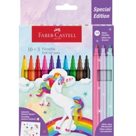 Carioca Faber Castell 10+3 culori, motiv unicorni