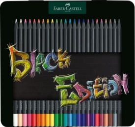 Creioane color Faber-Castell 24/set Black Edition, cutie metalica - Img 1