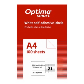Etichete autoadezive albe, colturi drepte , Optima Smart - Img 7
