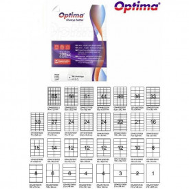 Etichete autoadezive albe, colturi drepte , Optima - Img 2