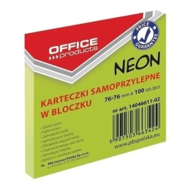 Notes adeziv 76x76, culori neon, 100foi, Office Products