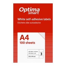 Etichete autoadezive albe, colturi drepte , Optima Smart - Img 4