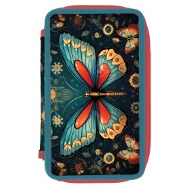 Penar neechipat Herlitz, 2 fermoare, motiv Butterfly