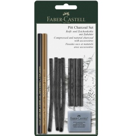 Set 10 bucati carbune Pitt Monochrome Faber-Castell