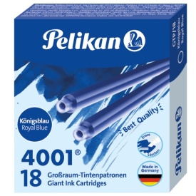 Set 18 patroane lungi, cerneala albastru royal 4001, Pelikan