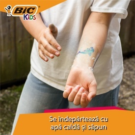 Tatuaje temporare Bic Kids, set de 5 markere+10 sabloane - Img 4