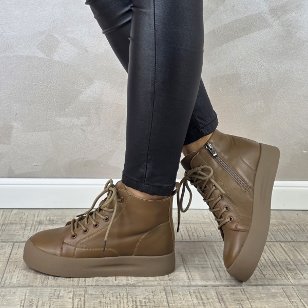 MANOS.RO Ghete dama casual Formazione piele naturala GD2374 - Img 2