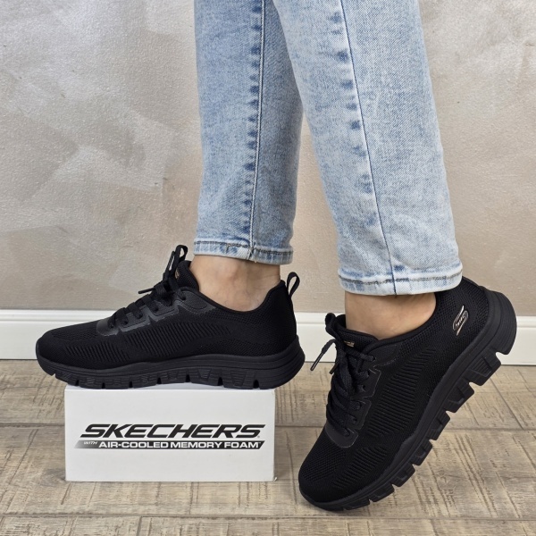 Pantofi dama sport Skechers® Bobs Squad Chaos 117700 BBK - Img 7