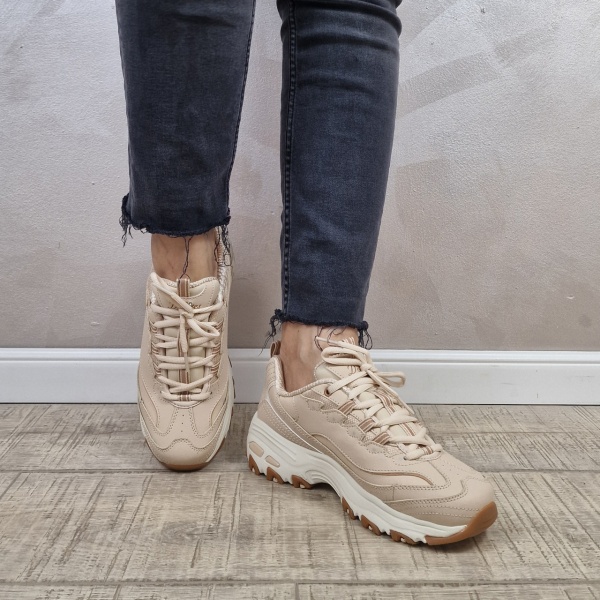 Pantofi dama sport tip sneakers Skechers D'Lites - Good Neutral 149807 NAT - Img 2