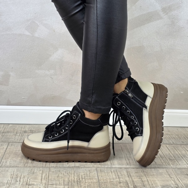MANOS.RO Ghete dama casual Formazione piele naturala GD2377 - Img 4