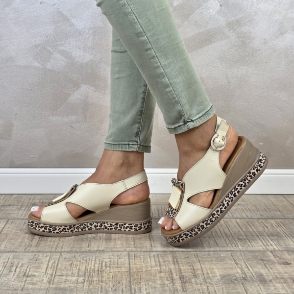 MANOS.RO Sandale dama piele naturala GOLD DEER SP906 - Img 4