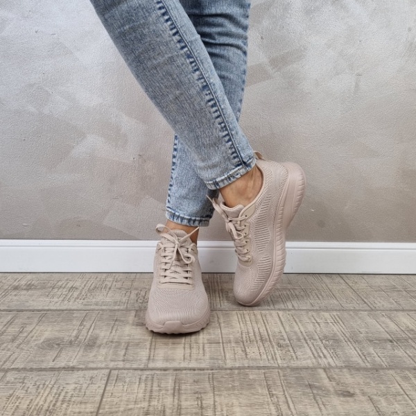 Pantofi dama sport Skechers Bobs Squad Chaos 117209 NUDE - Img 2
