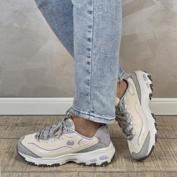 Pantofi dama sport tip sneakers Skechers D'Lites - Retro Rewind 150536 NTGY - Img 3